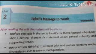 Unit 2 Iqbals Message to Youth Urdu translation p1 Grade 9 [upl. by Anawk]