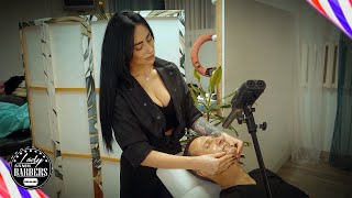 ASMR Massage by Barber Lady Helen [upl. by Llehctim834]