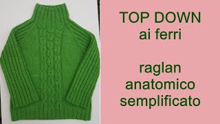 Maglia top down ai ferri raglan anatomico facilitato PARTE 1 il calcolo per tutte le misure [upl. by Leerzej]