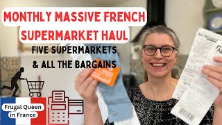 Monthly Massive French Supermarket Haul 5 Supermarkets amp All The Bargains [upl. by Eemia849]