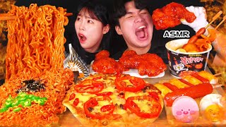 ASMR MUKBANG 편의점 직접 만든 불닭 떡볶이 양념치킨 김밥 디저트 먹방 amp 레시피 Convenience Store Food EATING [upl. by Ydderf]