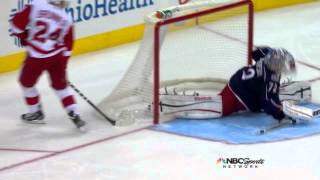 PUCK DADDY Damien Brunners shootout goal vs Columbus Yahoo Sports [upl. by Yrek660]