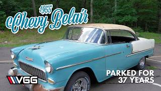 Will This 1955 Chevy Belair RUN AND DRIVE After 37 YEARS Parked In A Garage Day With Derek [upl. by Akimahs]