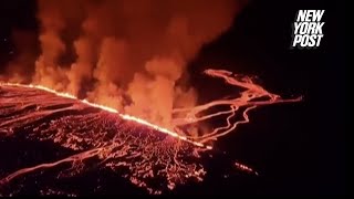 Iceland in state of emergency after fourth volcanic eruption since December [upl. by Odnolor45]