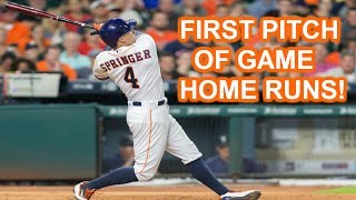 MLB  FIRST PITCH OF GAME HOME RUNS  1080p HD [upl. by Notsek]