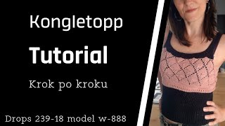 95 Jak wykonać prosty top na drutach z ażurem Tutorial na Kongletopp dla początkujących [upl. by Newlin]