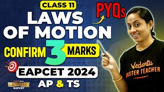 EAPCET 2024 Laws of Motion Class 11  Most Expected PYQs 🔥  Confirm 3 Marks  🚀 Unstoppable EAPCET [upl. by Kalvin300]