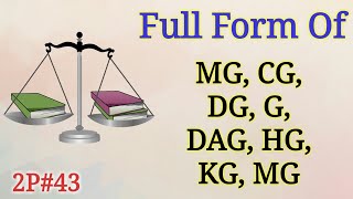 Full Form of MG CG DG DAG HG KG MG full name  General knowledge in hindi  Mahipal Rajput [upl. by Aivle]