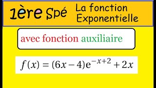 Term Première spé maths Exponentielle Etude avec fonction auxiliaire hyperbole ex 114 p 160 [upl. by Enia]