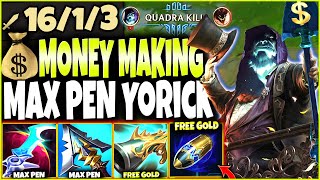 BE RICH New Season 12 Max Pen Yorick First Strike Build 🔥 LoL Top Yorick Preseason 2022 Gameplay [upl. by Aizahs]