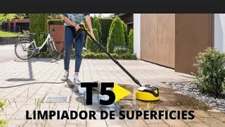 Karcher T5 Surfaces Cleaner  Pressure washing a filthy patio using a Karcher K4 pressure washer [upl. by Saiff]