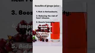 5 benefits of grape juicegrapejuicegrapeshortfeedviralshortvitaminbenefitshealthyworldfruit [upl. by Oinoitna]