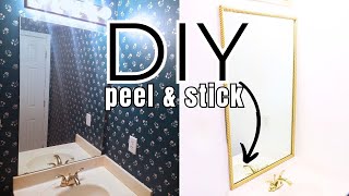 DIY GENIUS IDEA TO ELEVATE A SMALL BATHROOM  Frame a Mirror WITHOUT Taking It Off The Wall [upl. by Savina]