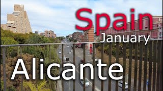 Spain ⁴ᴷ  Alicante  walking tour  4k 🌡T14C° 🌞 20240120 [upl. by Raimund]