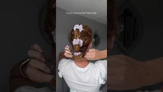 Curly scrunchie hairstyle curlyhairinspiration curlyhairstyle [upl. by Dammahom654]