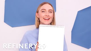 Saoirse Ronan Tries Drawing Timothée Chalamet From Memory  Sketch Please  Refinery29 [upl. by Nwahsar]