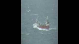 Small trawler in gale force wind [upl. by Salas]