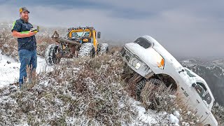 Snow Storm Launches Ram Truck Off Mountain Trail [upl. by Nongim598]