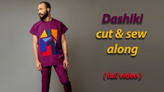 dashiki full cutting and sewing along step by step [upl. by Yrdua]