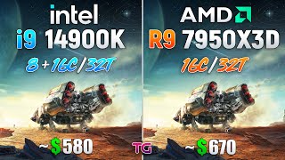 Core i9 14900K vs Ryzen 9 7950X3D  Test in 10 Games [upl. by Lisa975]