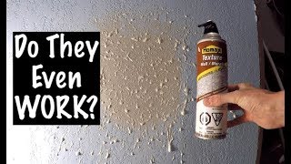 DO CANNED DRYWALL TEXTURE SPRAYS WORK Knockdown [upl. by Bonneau151]