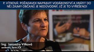 Skandál senátorka tvrdí Požadavek petice  vrátit do vodárenství zájmy občanů  je nedůvodý [upl. by Nolram782]