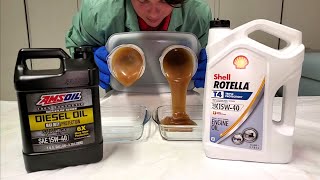 AMSOIL Max Duty VS Shell Rotella T4 15W40 COLD Flow Test [upl. by Finella]