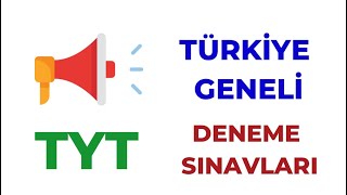 Türkiye Geneli TYT Deneme Sınavları Tarihleri [upl. by Kaila]