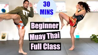 BEGINNER MUAY THAI  Full Class 30 Minutes  No Equipment [upl. by Bald738]