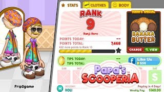 Papas Scooperia HD Unlock All Holi Toppings  Rank 9 Kanji Hero Walkthrough Gameplay [upl. by Etnelav]