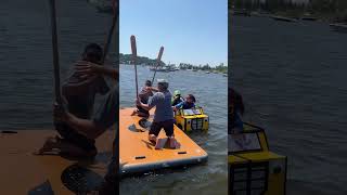 Just keep paddling Cardboard boats race at the Coast Guard Festival [upl. by Nodnorb]