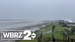 Grand Isle experiences heavy rain winds as hurricane approaches  Tracking Francine [upl. by Eilahs]