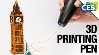 A 3DPrinting Pen that Draws in the Air 3Doodler at CES 2014 [upl. by Kcub976]