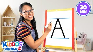 Teaching Kids How to Write The Alphabet Letters AZ  Learning the Uppercase Letters Handwriting [upl. by Ehav]