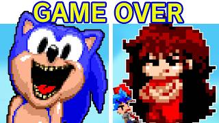 FNF GAME OVER but its Lord X Mix  All Endings Friday Night Funkin Mod Sonic PC Port BFGF [upl. by Freiman]