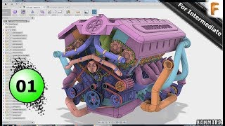 Fusion 360 Modeling V12 Engine EP 01 😍 Full HD [upl. by Atisusej]