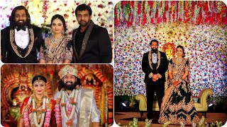 Dhruva Sarja And Prerana Marriage And Reception Video  Chiru Sarja And Meghana Cute Moments [upl. by Aikel]