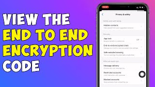 How To View The End to end Encryption Code Of Facebook Messenger Device [upl. by Lebazej190]