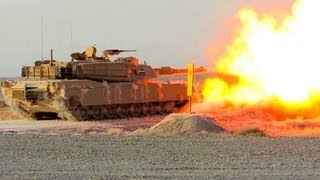 Iraqi M1A1 Tank Live Firing Slowmo [upl. by Kurtz144]