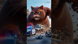 A Giant cat destroys city shorts cat catlover pets viralvideo ai [upl. by Forta]