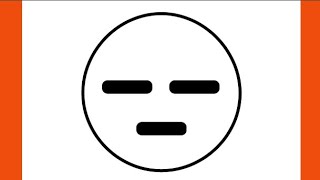 How To Draw EMOJI  Expressionless face EMOJI [upl. by Vasos]