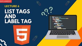 List tags and label tag in html  Web development course [upl. by Akers682]