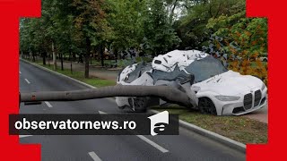 ANIMAŢIE Doi tineri au murit striviţi întrun BMW în Ploieşti Ar fi mers cu 198 kmh [upl. by Laeria]