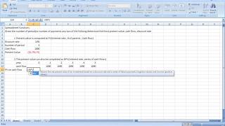 Spreadsheet functions PVNPVPMTIRR in excel [upl. by Anire]