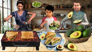 Avocado Sandwich Recipe Famous Indian Street Food Avocado Toast Hindi Kahani Hindi Moral Stories [upl. by Ambrosio]