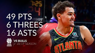 Trae Young 49 pts 6 threes 16 asts vs Bulls 1819 season [upl. by Asiak795]