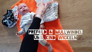 Prefold amp Mullwindel ums Kind  Baby wickeln [upl. by Doownyl]