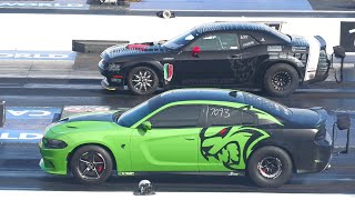 Dodge Demon vs Hellcat  drag race [upl. by Ytinav]