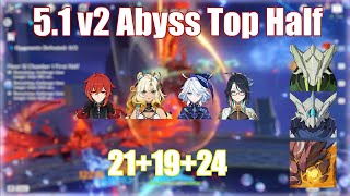 Diluc Xianyun 51b Abyss Top Half Speedrun 64s Continuous [upl. by Lesh880]