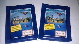 2 Edeka WWF Entdecke Brasilien Sticker Karten Booster öffnen opening [upl. by Manouch548]